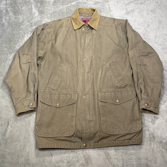 Pacific Trail Jacket Men M Barn‎ Chore Coat Corduroy Collar Canvas Flannel Quilt - Picture 1 of 10